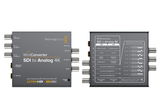Capturing Analog Video Tapes in 2025 – Part III – Buying Guide Front and back view of Blackmagic Design SDI to Analog 4K Mini Converter