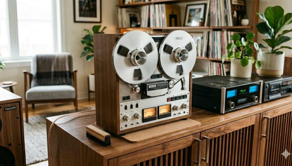 How to Digitise a Reel To Reel Tape Transfer reel to reel to computer — a reel-to-reel tape deck connected for capture