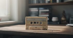 How Long Do Cassette Tapes Last? How long do cassette tapes last? A worn compact audio cassette tape resting on a wooden desk in a quiet home archive.