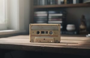 How Long Do Cassette Tapes Last? How long do cassette tapes last? A worn compact audio cassette tape resting on a wooden desk in a quiet home archive.