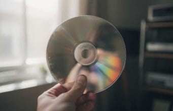 How Long Do CDs and DVDs Last? How long do dvds last — an optical disc held to the light showing rainbow reflections and early disc rot.