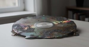 What Is LaserDisc Laser Rot and Why Do Only Some Discs Get It? LaserDisc laser rot shown as a dramatic artist's impression of the disc corroding and melting